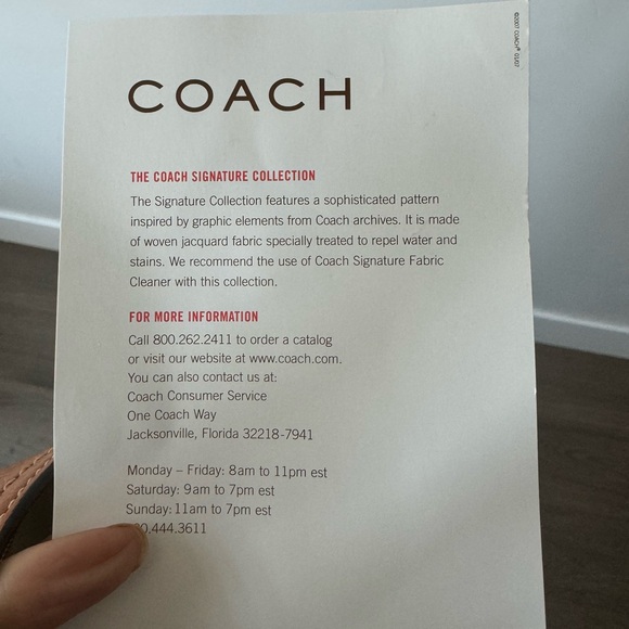 Coach Pink Signature Print Shoulder Bag - Picture 7 of 7